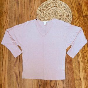 H&M Pink Blossom V-Neck Sweater